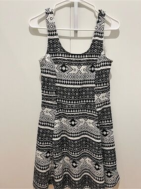 H&M Black and White Aztec Print Tank Dress